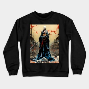 The Gatekeeper: Jikininki, Japanese Supernatural Ghost on a Dark Background Crewneck Sweatshirt